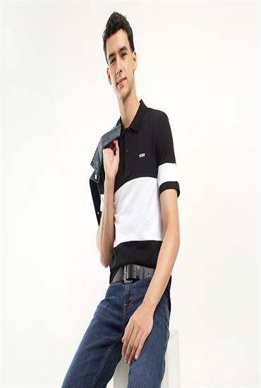 COLOR BLOCK POLO 01-STANDARD BLACK